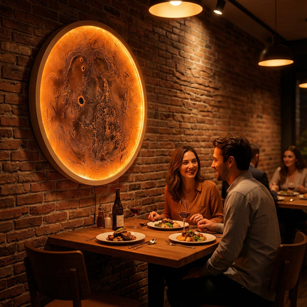 El Yapımı Ay Tablo LED Aydınlatmalı RGB Bluetooth Telefon Kontrollü