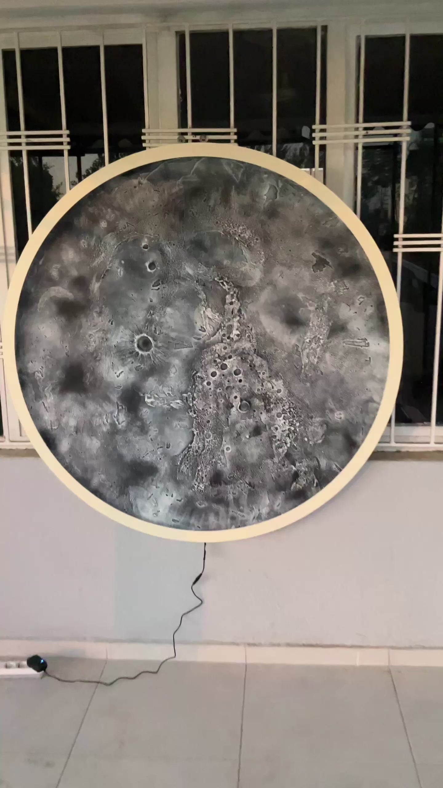 El Yapımı Ay Tablo LED Aydınlatmalı RGB Bluetooth Telefon Kontrollü